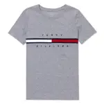 【TOMMY HILFIGER】TOMMY 經典刺繡文字LOGO圖案短袖T恤 上衣-女-灰色(平輸品)