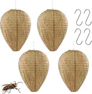 Wasp Nest Dummy 4 Pieces Wasp Nest for Hanging Wasp Nest Bait Dummy Hornet Nest Dummy Moisture Resistant Fabric for Wasp Repellent for Home and Garden Outdoor