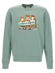 [Maison Kitsune] Maison Kitsune-Surfing Fox Felpe Celeste-Uomo XL Light Blue