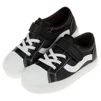 在飛比找momo購物網優惠-【布布童鞋】台灣製流行黑白色皮質帆布兒童休閒鞋(T9P132