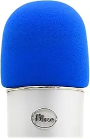 YOUSHARES Foam Microphone Windscreen - Large Size Microphone Cover for Blue Yeti, Yeti Pro, MXL, Audio Technica and Other Large Microphones (Blue)