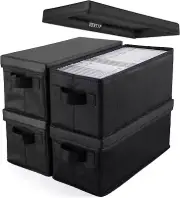 4 Pack CD Storage Boxes CD Case Container Holds Black 4Set-Black New