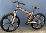 6 SPOKE FOLDABLE MOUNTAIN BIKE (PREMIUM GOLD & BLACK BICYCLE)
