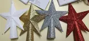 Holiday Style Mini Tree Topper Glitter Star CHOOSE COLOR