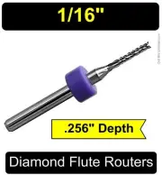 1/16" Router Bit Carbide .315" Depth Diamond Flutes 1 Piece G10 FR4 CNC PCB R132
