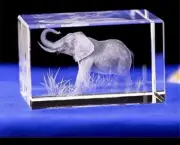 Elephant GIFT 3d Laser Etched Crystal Art Elephant Figurines Glass Republican
