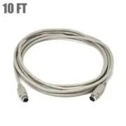 10FT PS/2 MDIN-6 Male to Female M/F Extension Cable Cord For Mouse & Keyboard