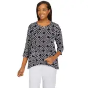 Alfred Dunner Portofino Geometric Puff Print Shirt 77555SJ