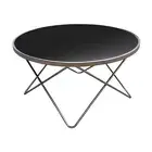 6IXTY Champagne Modern Scandinavian Round Coffee Table - 85cm - Tempered Glass T