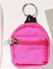 Mini zippered Backpack Key Chain Coin Purse Gift ~ Pink