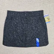 ORVIS Skort Black Rose Embossed Skirt Pull On Inner Short Golf Travel Comfort