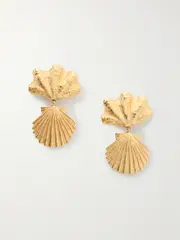 [Chloé] Chloé - Shell Gold-tone Clip Earrings - One size One size Gold