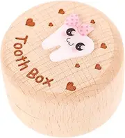 UTHCLO Cute Wooden Tooth Keepsake Box for Modern Storage for Teeth and Hair present for Boys and Stylish Nursery and Bedroom Decoration