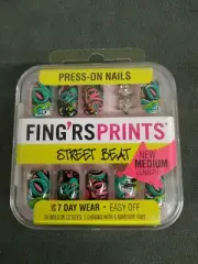 Fing'rs Prints 24 Pieces Press-On Nails Finger Prints - 31317 block party