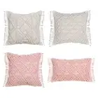Macrame Throw Pillow for Case Tassel Bohemian Crochet Woven Cushion Cove