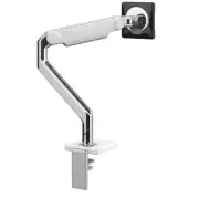 HUMANSCALE M2.1 Single Monitor Clamp Mount - Polished Aluminum With White Trim