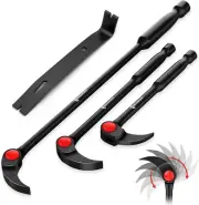4Pcs (8",10",16") Indexing Pry Bar Set, Heavy Duty 7" Flat Pry Bar and 3 Screws,
