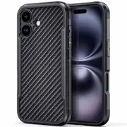 Tough On iPhone 16 Plus Case Iron Shield with MagSafe Carbon Fiber