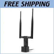 300Mbps Wireless USB Adapter with Dual Antennas - Compatible with Windows/Linux