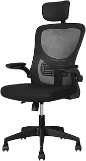 [Levede] Ergonomic Office Mesh Chair, Height Adjustable Computer Chair, Swivel Tiltable Desk Chair with Removable Headrest for Studying, Working, Writing, Gaming