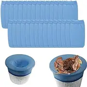 MEZOKUCEL 30 Pcs Reusable Pool Skimmer Socks - Ultra Fine Mesh Filter Socks for Cleaning Debris and Leaves, Fits Pool Cleaning (Blue)