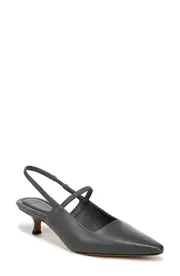 Vince Venice Slingback Pointed Toe Kitten Heel Pump in Cinder Grey at Nordstrom, Size 6.5