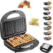 Sandwich Maker, 8 IN 1 Electric Sandwich and Grill Heater with Detachable Plates, Non-Stick Coating, Temperature Control, LED Indicator, 750W, Panini Maker Grilled Cheese Machine For Quick