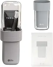 Portable Travel Toothbrush Case, Covered Toothbrush Cup Holders, Toothbrush and Toothpaste Travel Case, Toothbrush Storage Organizer Container for Traveling Bathroom (Grey)