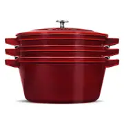 Staub 4 Pc Stackable Enameled Cast Iron Set