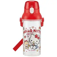 在飛比找樂天市場購物網優惠-小禮堂 Hello Kitty 日製 透明直飲式水壺附背帶 