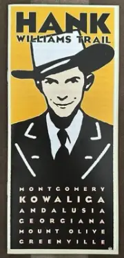 HANK WILLIAMS TRAIL ALABAMA ATTRACTIONS BOOKLET BROCHURE