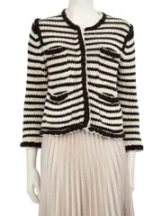 Black & White Striped Cardigan