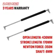 2PCS Gas Strut 430mm 350N 8mm Shaft Caravan Canopy Trailer Truck Toolbox Spring