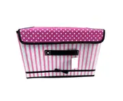 Folding Storage Cube Foldable Fabric Toy Box with Cover - Pink