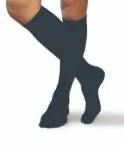 Mens Ribbed Dress Support Socks (20-30mmHg Compression) Navy X-Large