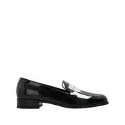 [Givenchy] Givenchy Logo-plaque Patent Leather Loafers 38 IT BLACK