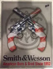 Tin Sign TSN1465 Smith & Wesson American Born & Bred Nostalgic Emobssed Tin S