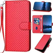 Compatible with OnePlus Nord 2 5G Phone Cover,PU Leather with Card Slots,Compatible with OnePlus Nord 2 5G Magnetic Closure Kickstand Flip Wallet Phone Case Red