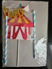 Circus theme cake topper "two" new