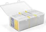 400 Count Plastic Trading Card Storage Box with Dividers, Baseball Card Storage Box, Sports Cards Holder Organizer - 1 PACK