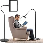 NZQXJXZ 3-in-1 Rechargeable Magnifying Glass with Light and Stand, 5x Magnifying Lamp with 43 LEDs, Black