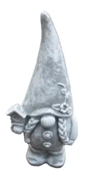 Latex gnome mold plaster cement casting elf birdhouse rubber mould 5"H x 2.75"W