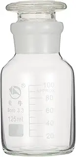 TOPPERFUN Glass Laboratory Bottle Wide Mouth High Borosilicate Glass Sample Sealing Container for Chemistry and Research Applications and Lightweight Design