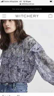 Witchery Gardenia Blouse Size 6 Brand New With Tags