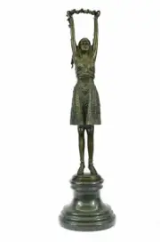 TALL 19" SIGNED CHIPARUS FLOWER DANCER BRONZE STATUE SCULPTURE FIGURINE STATUE