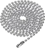 [uxcell] Stainless Steel Ball Chain 2.4mm 31.5" Length 316L Round Bead Necklace Dog Tag Pull Chains with Connectors Clasps for Men Women Jewelry Making Bracelets Keychain, Silver