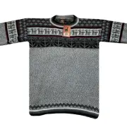 WOMEN HANDMADE ANDEAN ALPACA GRAY SWEATSHIRT SWEATER SZ XL