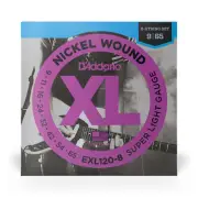 D'Addario EXL120-8 Nickel Wound 8String Super Light Electric Guitar Strings 9-65