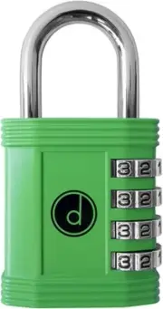 Padlock 4 Digit Combination Lock - for Gym School Locker, 1 Pack, Green