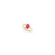14k Yellow Gold 7x5mm Oval Pink Tourmaline A Diamond ring